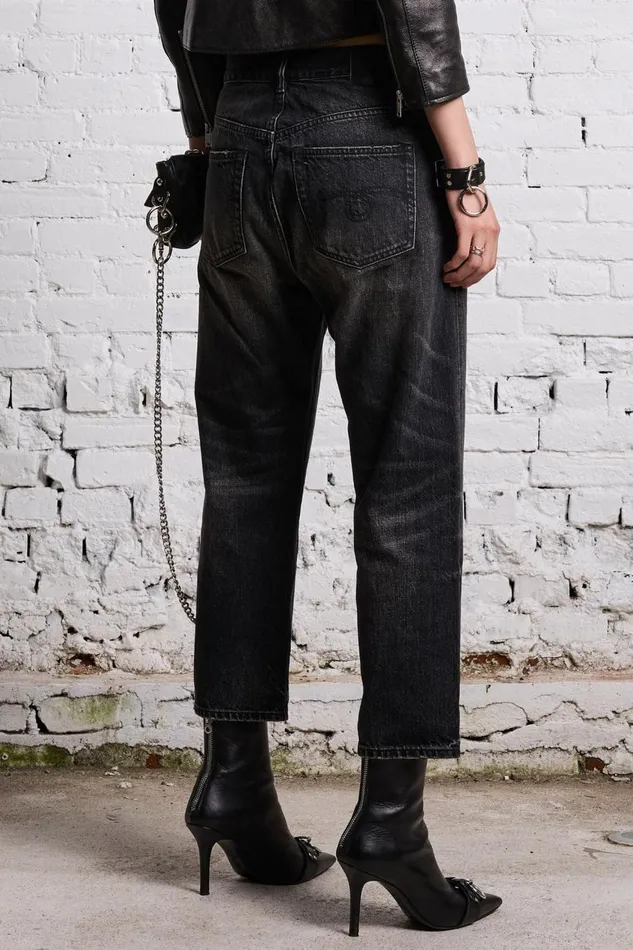 R13 Drop Women TAILORED DROP 8211 ETON SELVEDGE BLACK