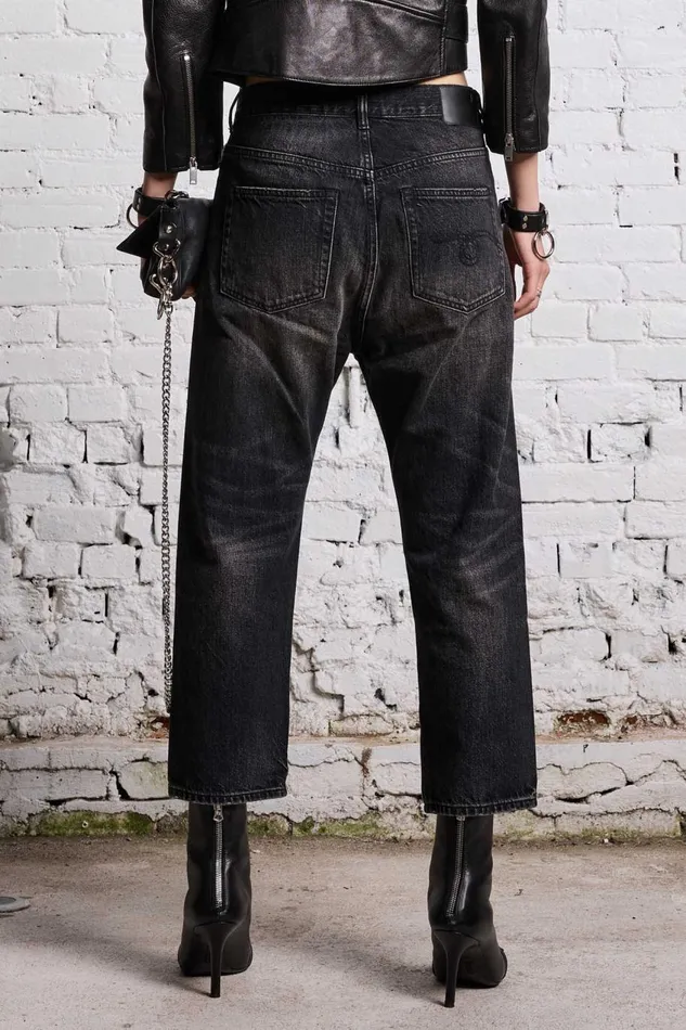 R13 Drop Women TAILORED DROP 8211 ETON SELVEDGE BLACK