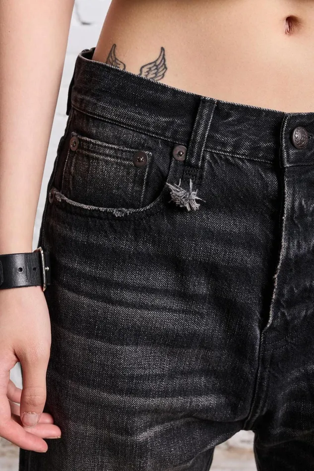 R13 Drop Women TAILORED DROP 8211 ETON SELVEDGE BLACK