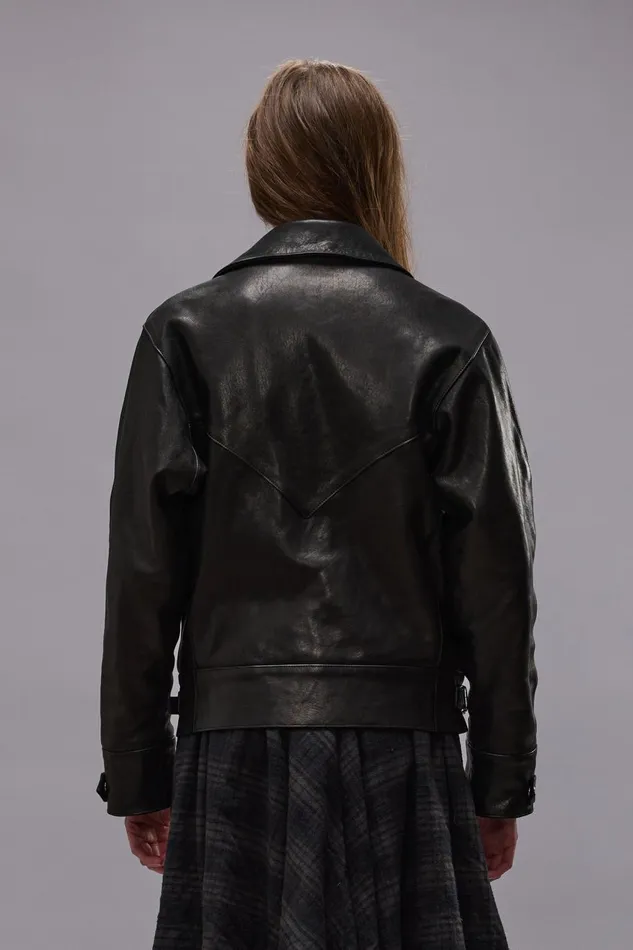 R13 Jackets and Coats Women ASYMMETRICAL SNAP JACKET 8211 BLACK