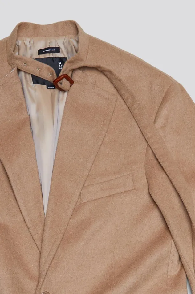 R13 Jackets and Coats Women BELT COLLAR RAGGED BLAZER 8211 CAMEL