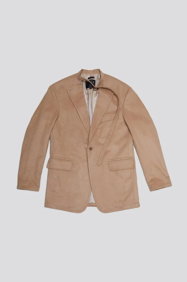 R13 Jackets and Coats Women BELT COLLAR RAGGED BLAZER 8211 CAMEL
