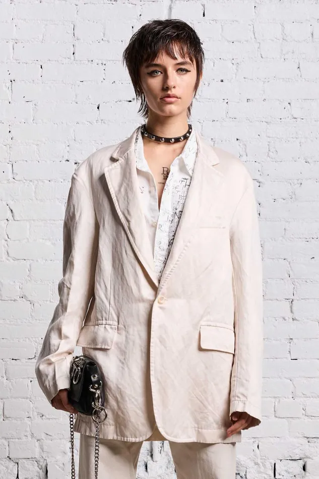 R13 Jackets and Coats Women OVERSIZED RAGGED BLAZER 8211 OYSTER