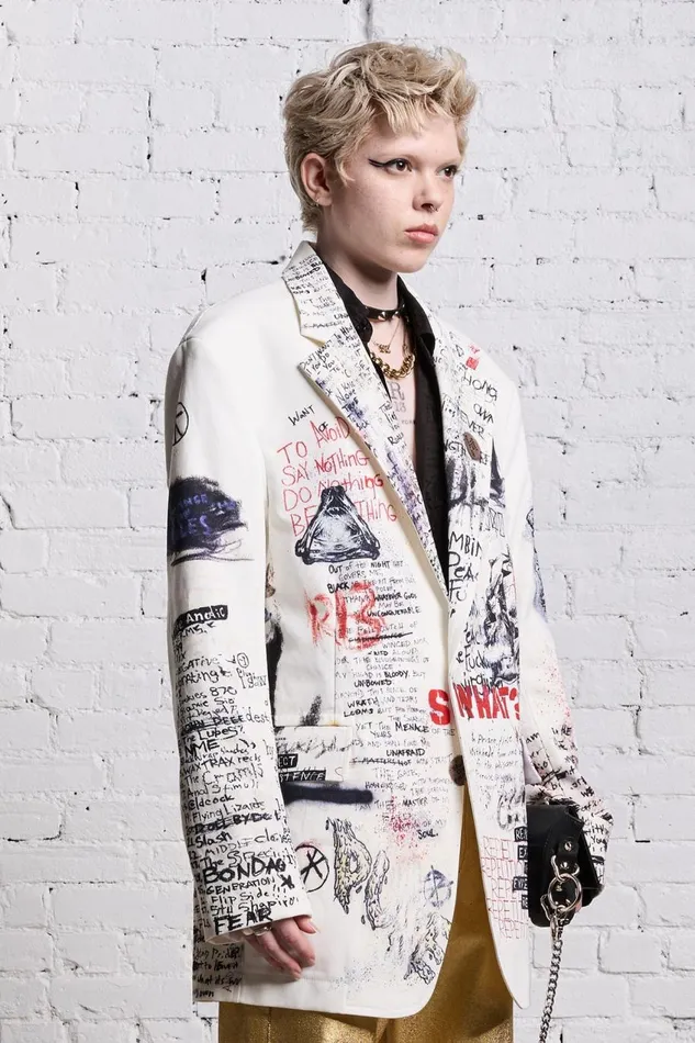 R13 Jackets and Coats Women OVERSIZED RAGGED BLAZER 8211 SKETCHBOOK