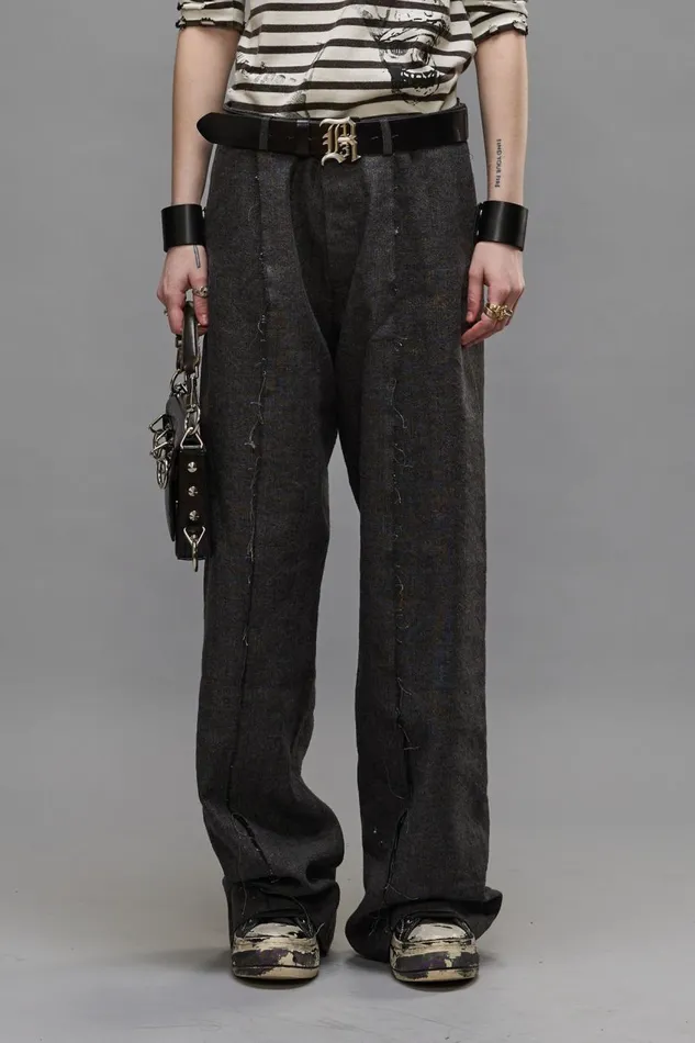 R13 Pants and Shorts Women EXPOSED SEAM TROUSER 8211 DARK GREY