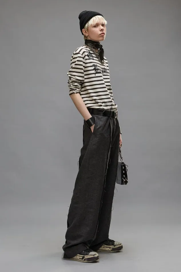 R13 Pants and Shorts Women EXPOSED SEAM TROUSER 8211 DARK GREY