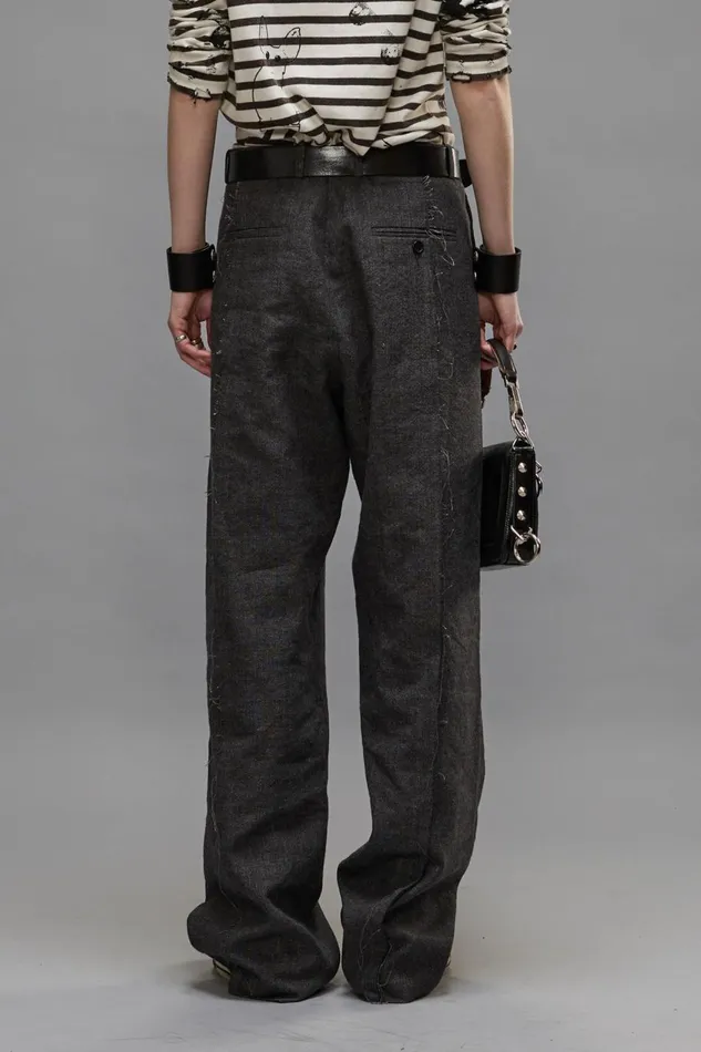R13 Pants and Shorts Women EXPOSED SEAM TROUSER 8211 DARK GREY