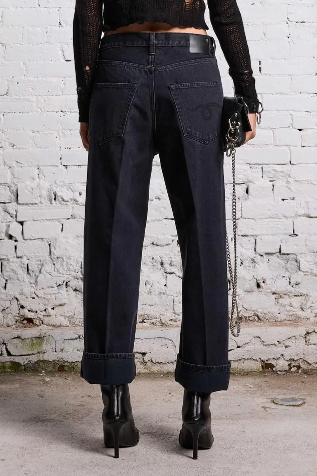 R13 Sale Women ANKLED D039ARCY JEAN 8211 ONYX BLACK