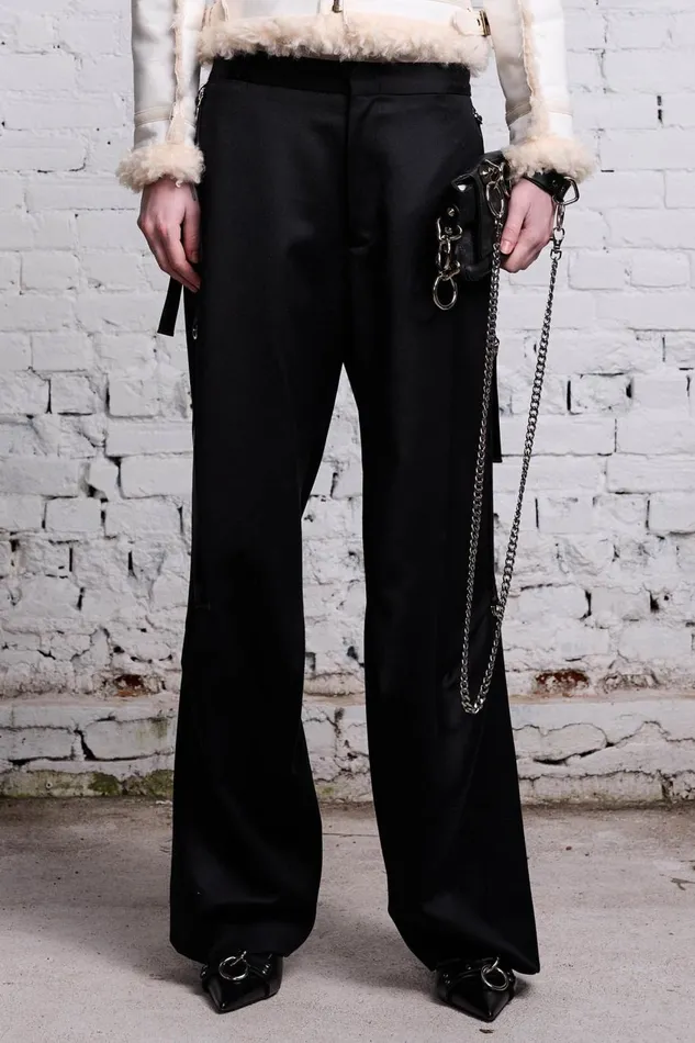 R13 Sale Women ARTICULATED TUXEDO TROUSER 8211 BLACK