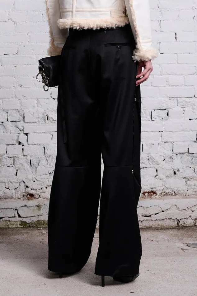 R13 Sale Women ARTICULATED TUXEDO TROUSER 8211 BLACK