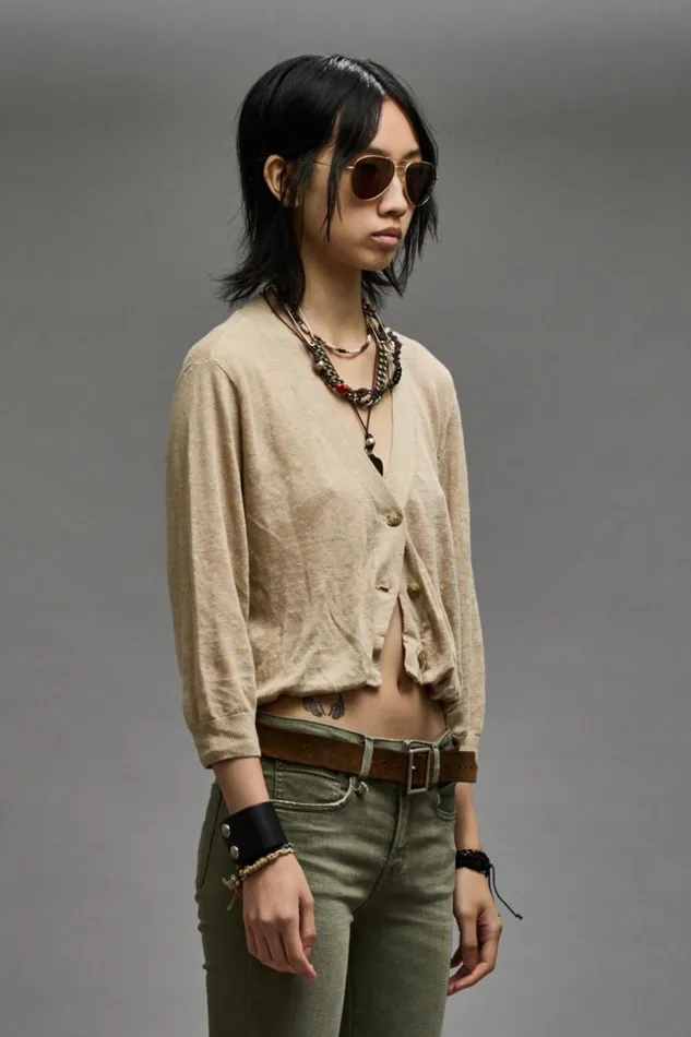 R13 Sale Women BALLOON CARDIGAN 8211 KHAKI