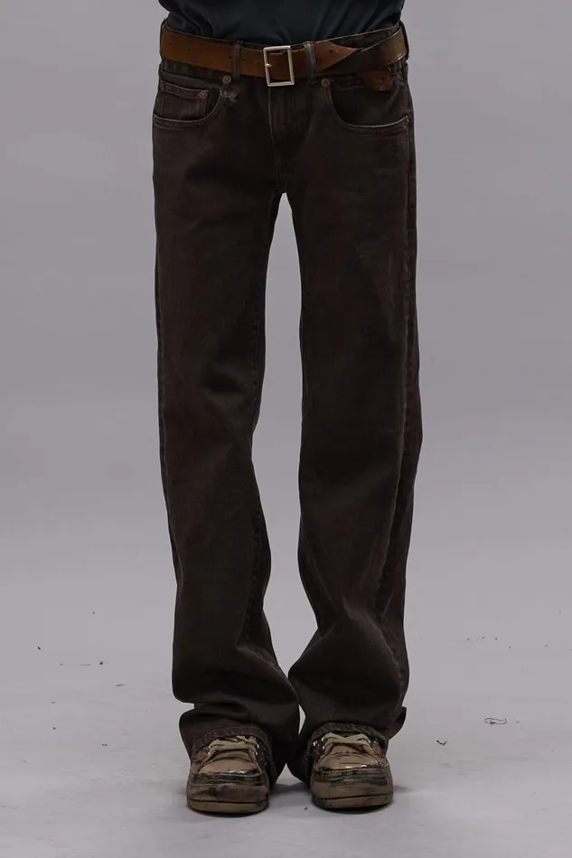 R13 Sale Women BOY FLARE JEAN 8211 CHOCOLATE BROWN STRETCH