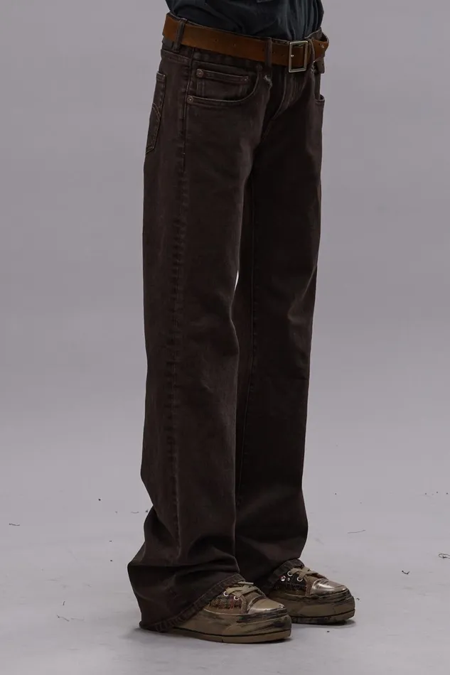 R13 Sale Women BOY FLARE JEAN 8211 CHOCOLATE BROWN STRETCH