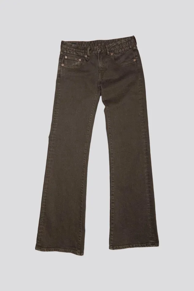 R13 Sale Women BOY FLARE JEAN 8211 CHOCOLATE BROWN STRETCH