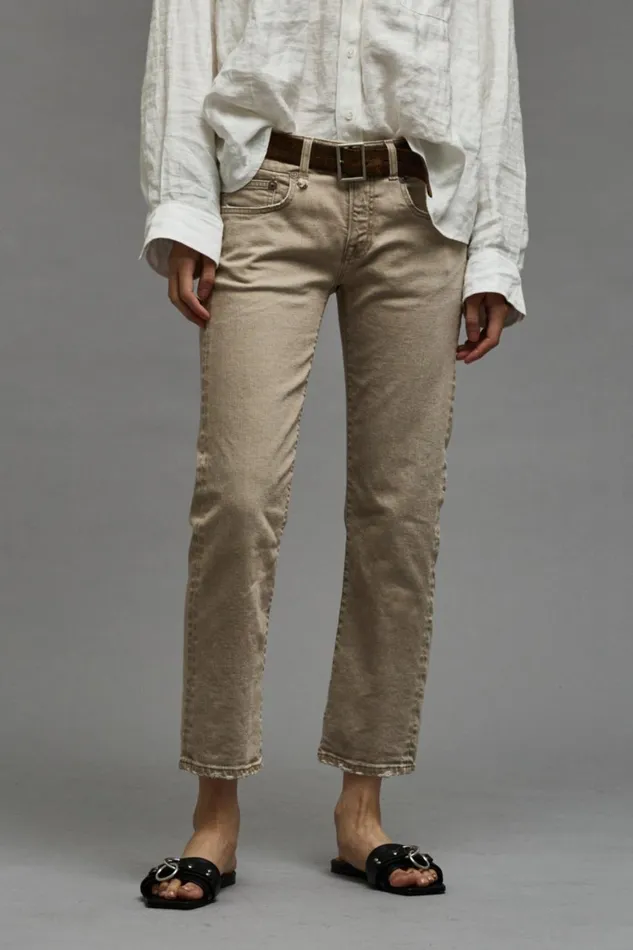 R13 Sale Women BOY STRAIGHT 8211 SAND STRETCH
