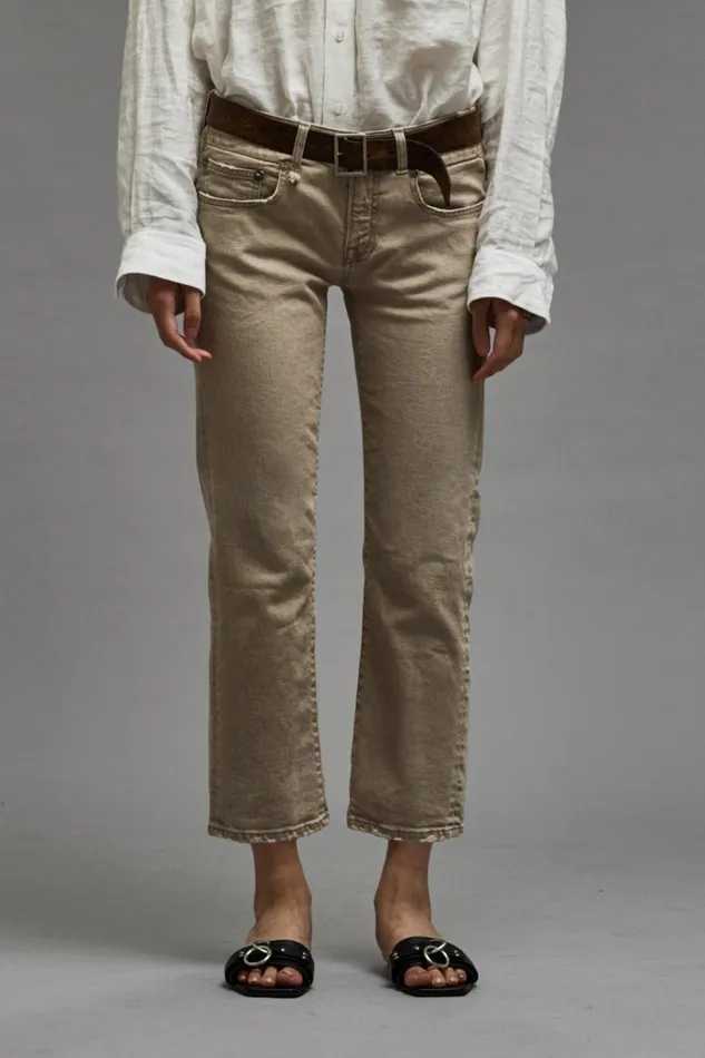 R13 Sale Women BOY STRAIGHT 8211 SAND STRETCH