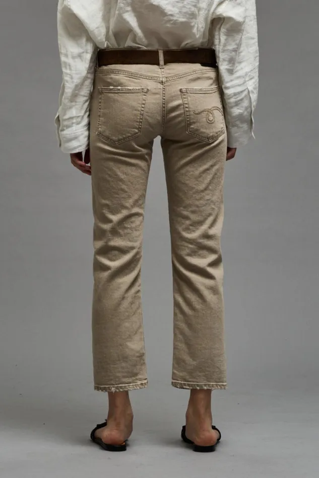 R13 Sale Women BOY STRAIGHT 8211 SAND STRETCH