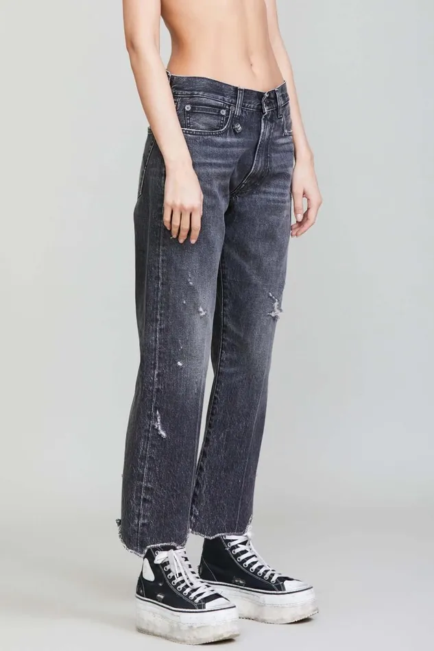 R13 Sale Women BOYFRIEND JEAN 8211 EVERIT BLACK