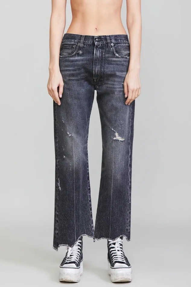 R13 Sale Women BOYFRIEND JEAN 8211 EVERIT BLACK