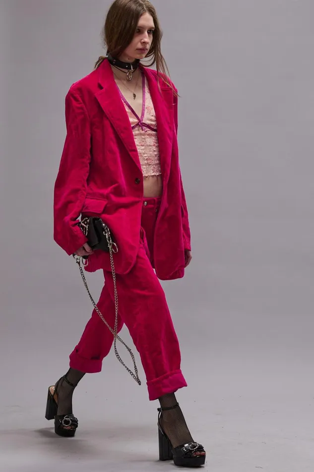 R13 Sale Women BOYFRIEND JEAN 8211 RASPBERRY VELVET