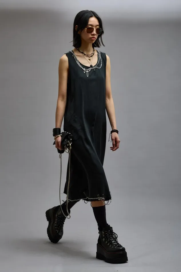R13 Sale Women CHAIN EMBELLISHED MIDI 8211 BLACK