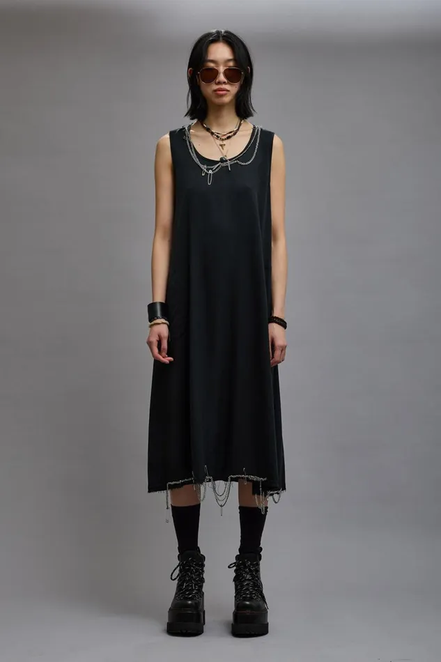 R13 Sale Women CHAIN EMBELLISHED MIDI 8211 BLACK
