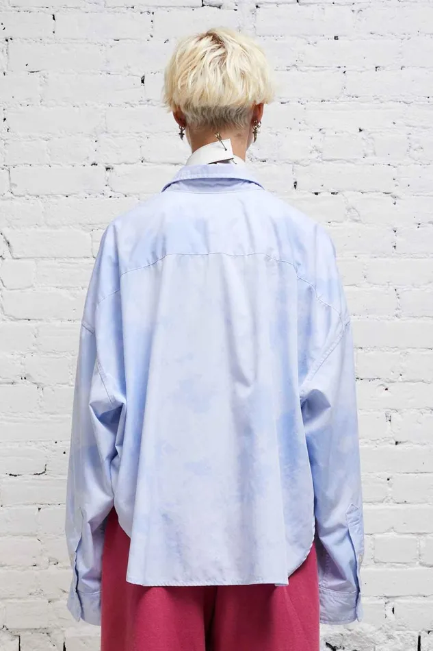 R13 Sale Women DROP NECK CROPPED SHIRT 8211 CLOUDY BLUE