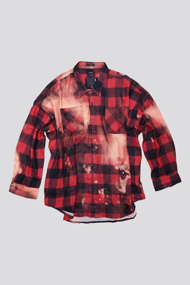 R13 Sale Women DROP NECK WORKSHIRT 8211 RED BUFFALO OVERDYE