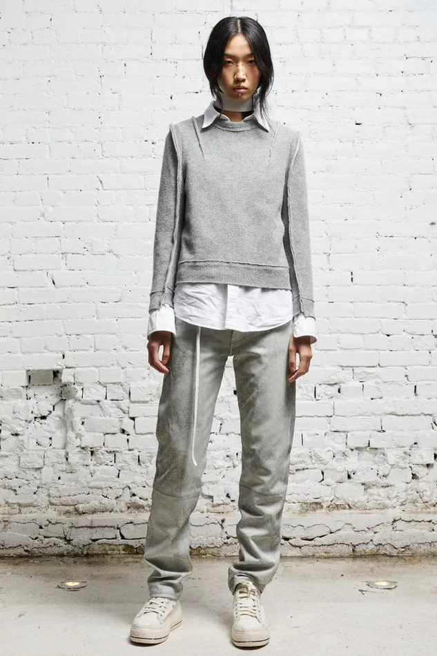 R13 Sale Women FLAT SLEEVE CREWNECK 8211 HEATHER GREY