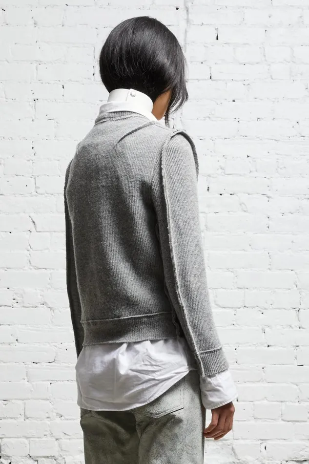 R13 Sale Women FLAT SLEEVE CREWNECK 8211 HEATHER GREY