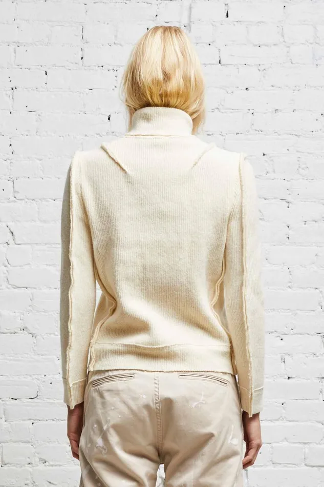 R13 Sale Women FLAT SLEEVE TURTLENECK 8211 ECRU