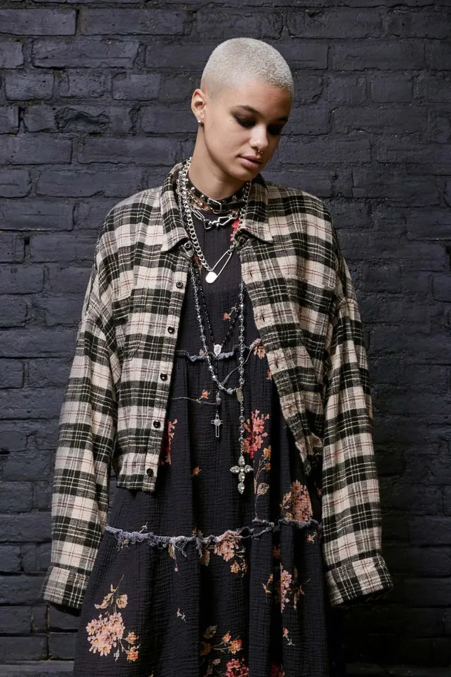 R13 Sale Women GATHERED HEM WORKSHIRT 8211 BEIGEBLACK PLAID