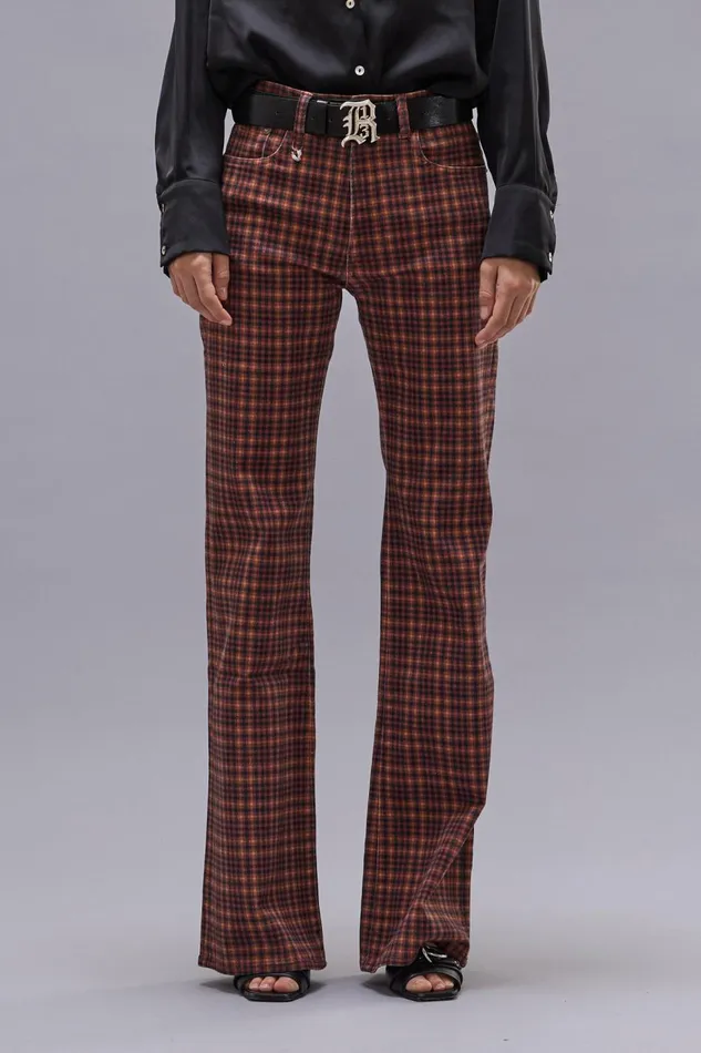 R13 Sale Women JANE JEAN 8211 PRINTED AUBURN PLAID