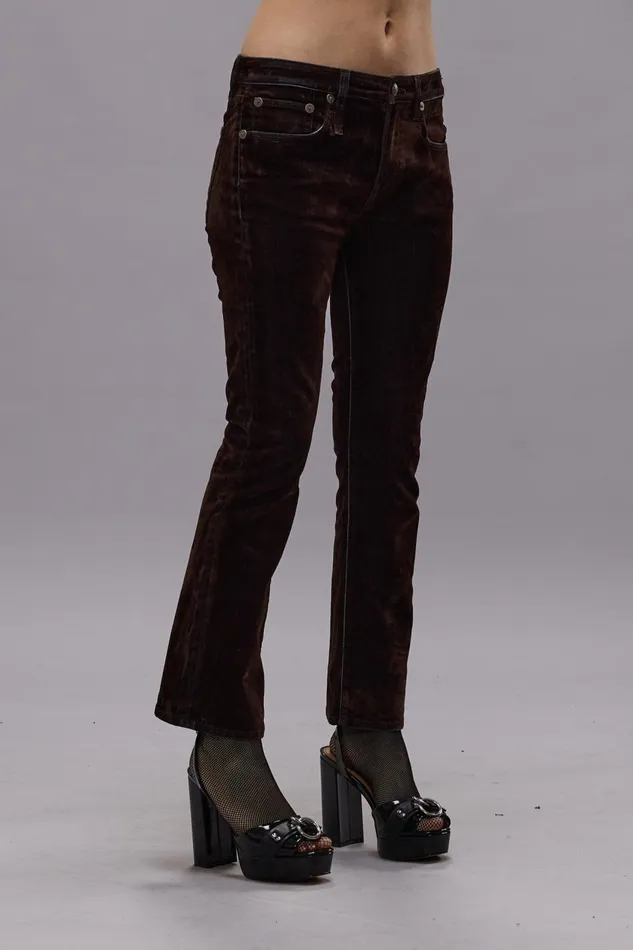 R13 Sale Women KICK FIT JEAN 8211 FLOCKED BROWN
