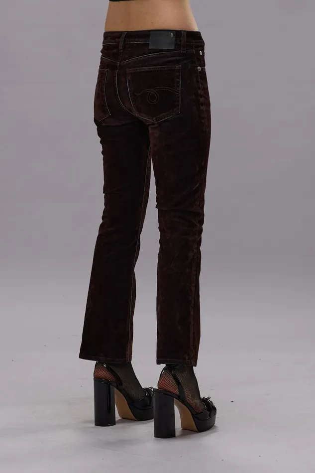 R13 Sale Women KICK FIT JEAN 8211 FLOCKED BROWN