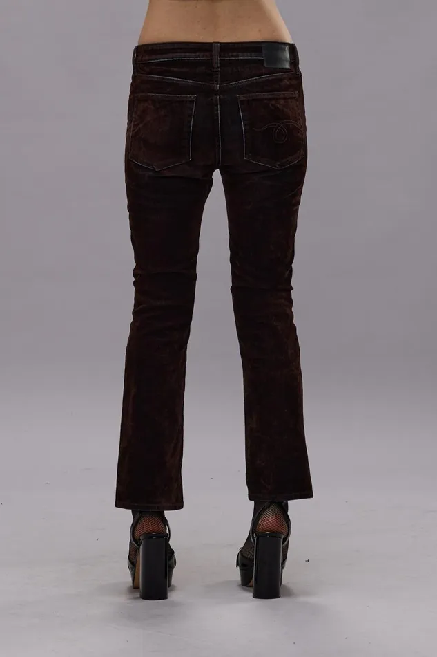 R13 Sale Women KICK FIT JEAN 8211 FLOCKED BROWN