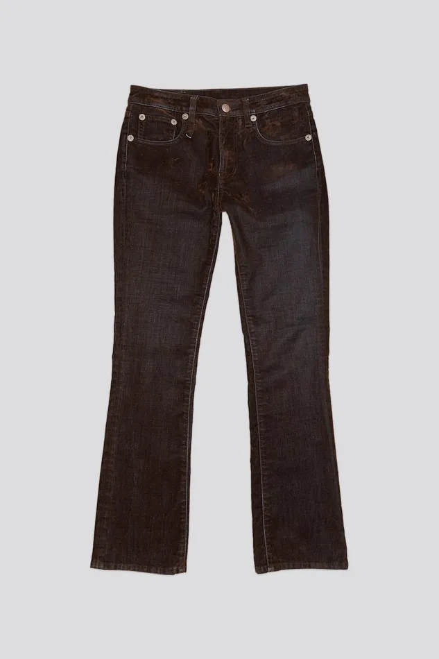 R13 Sale Women KICK FIT JEAN 8211 FLOCKED BROWN
