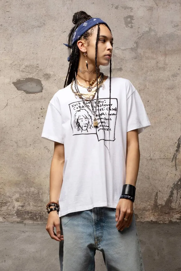 R13 Sale Women KURT DOODLE BOY T 8211 WHITE