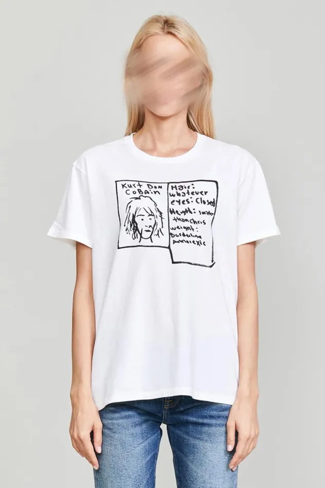 R13 Sale Women KURT DOODLE BOY T 8211 WHITE