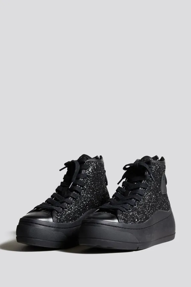 R13 Sale Women KURT HIGH TOP 8211 RUTILANT BLACKOUT