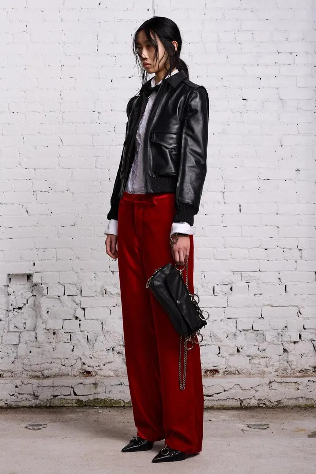 R13 Sale Women LEMMY TROUSER 8211 RED VELVET