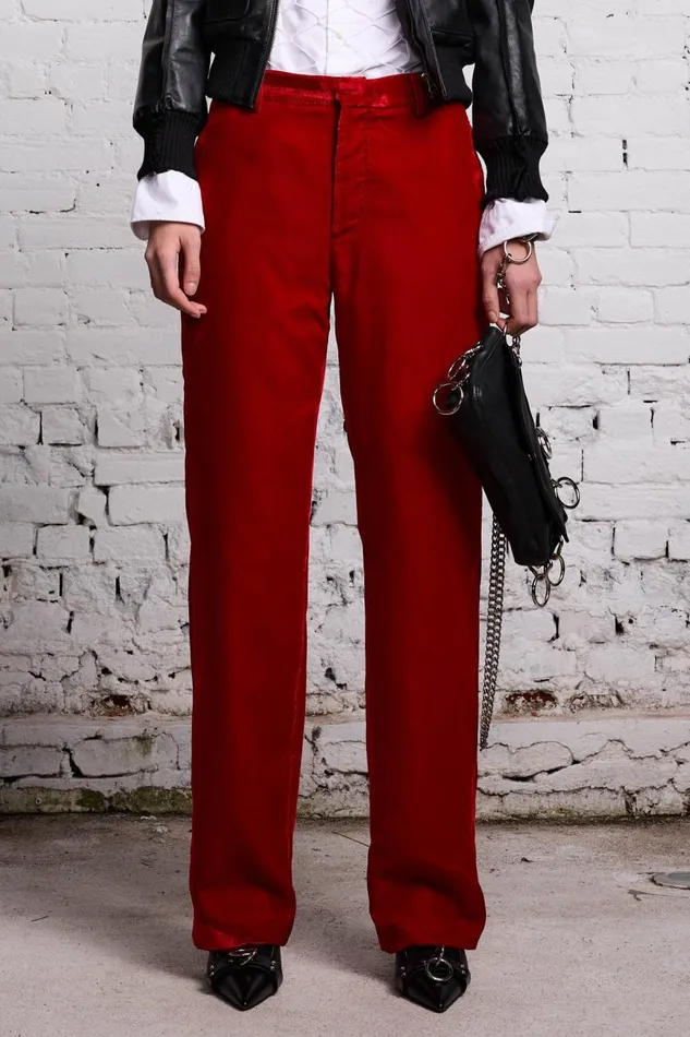R13 Sale Women LEMMY TROUSER 8211 RED VELVET