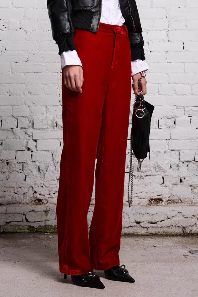 R13 Sale Women LEMMY TROUSER 8211 RED VELVET