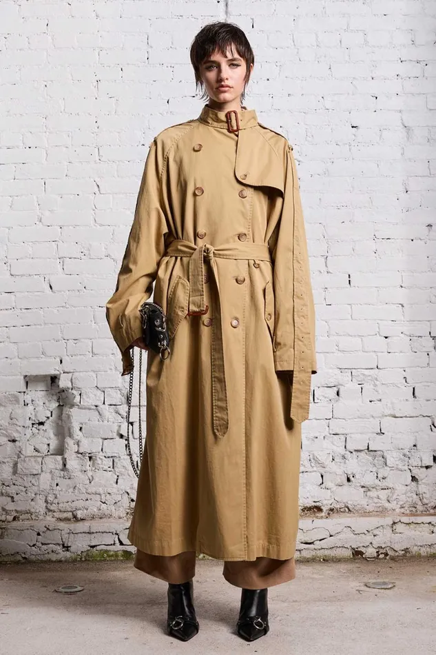 R13 Sale Women OVERSIZED DECONSTRUCTED TRENCH COAT 8211 KHAKI