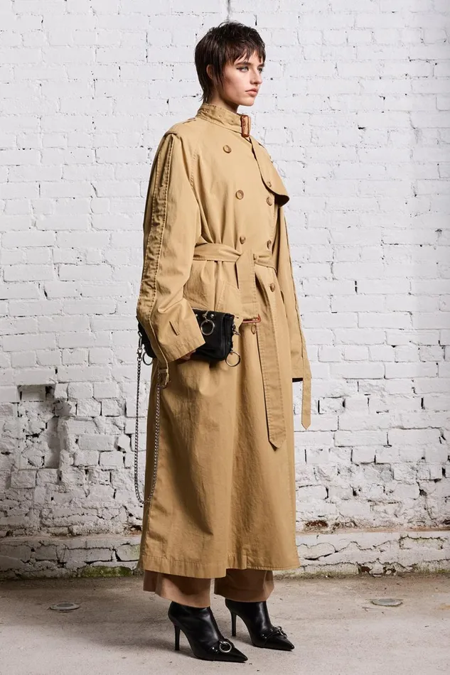 R13 Sale Women OVERSIZED DECONSTRUCTED TRENCH COAT 8211 KHAKI