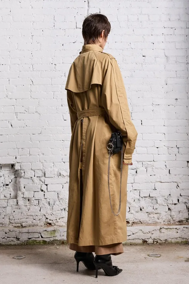 R13 Sale Women OVERSIZED DECONSTRUCTED TRENCH COAT 8211 KHAKI