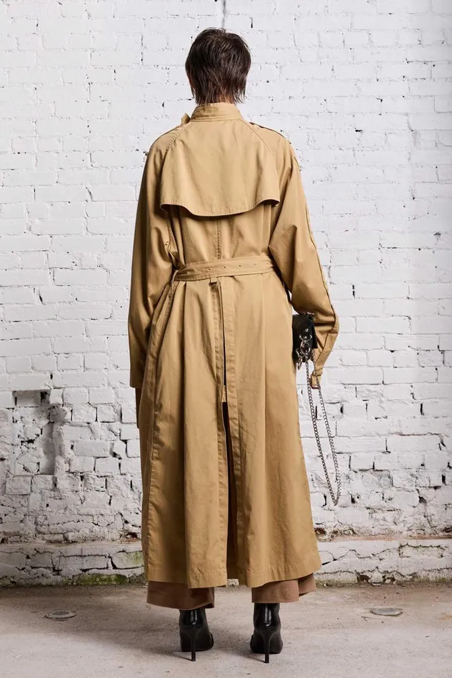 R13 Sale Women OVERSIZED DECONSTRUCTED TRENCH COAT 8211 KHAKI