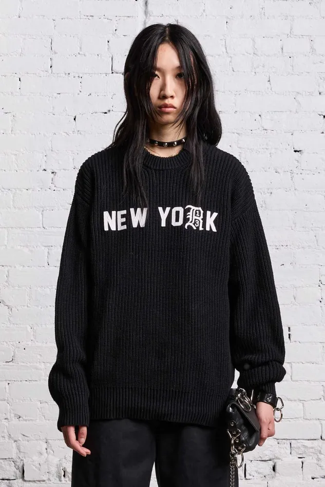 R13 Sale Women R13 NEW YORK BOYFRIEND SWEATER 8211 BLACK