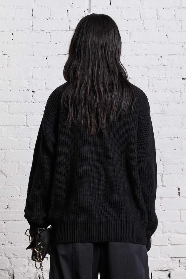 R13 Sale Women R13 NEW YORK BOYFRIEND SWEATER 8211 BLACK