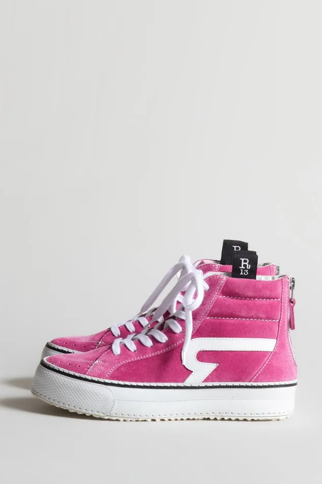 R13 Sale Women ROGUE HIGH TOP 8211 PINK SUEDE